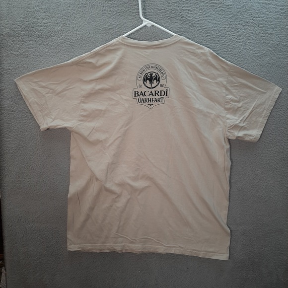 Bacardi Oakheart Shirt Adult 2XL XXL Tan College Tee Party University Bartender - Picture 2 of 10